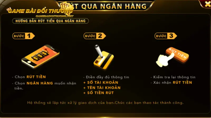 Rút tiền qua ngân hàng